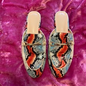 snakeskin mules